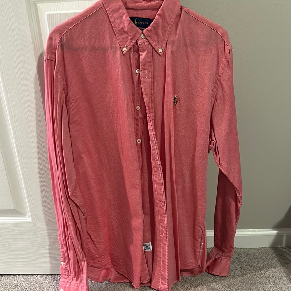 Ralph Lauren Men's Red Button-Down Shirt